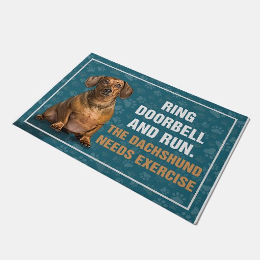 Ring The Doorbell And Run, The Dachshund Cute Deurmat (Schuin)