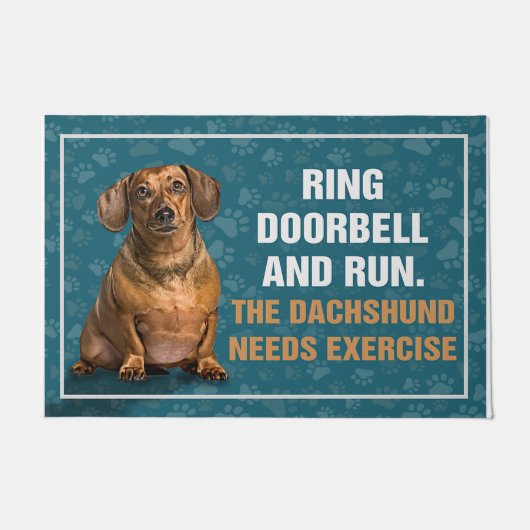 Ring The Doorbell And Run, The Dachshund Cute Deurmat (Voorkant)
