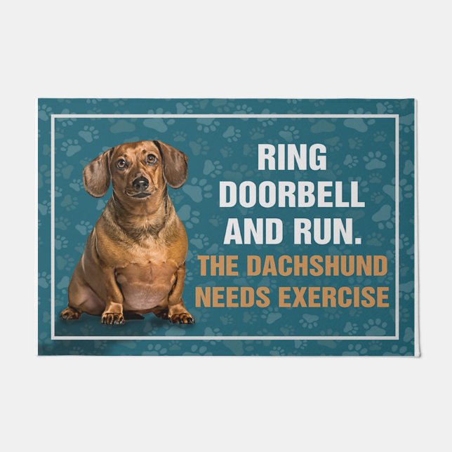 Ring The Doorbell And Run, The Dachshund Cute Deurmat (Voorkant)