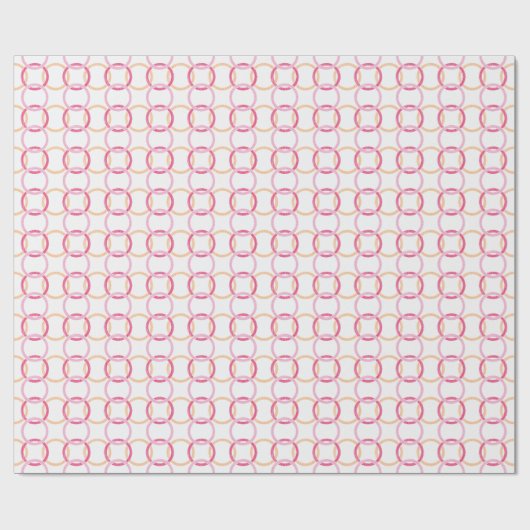 Ring Toss Interlocking Circles in Pink and Orange Cadeaupapier (Vlak)