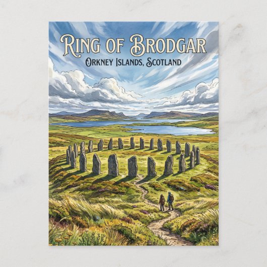 Ring van Brodgar Schotland Briefkaart (Voorkant)