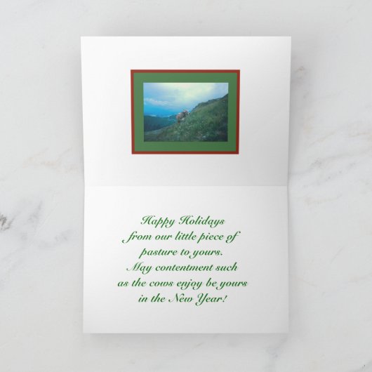 RING VAN DE KLOKKEN VAN DE KOE VAN DE FEESTDAGEN KAART (Binnen)