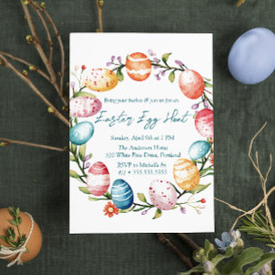 Ring van eieren en bloemen Easter Egg Hunt Kaart