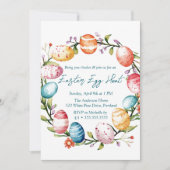 Ring van eieren en bloemen Easter Egg Hunt Kaart (Voorkant)