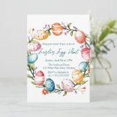 Ring van eieren en bloemen Easter Egg Hunt Kaart (Staand voorkant)