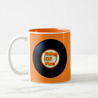 Ring van Fire Hit Song Titles Oldies Tweekleurige Koffiemok