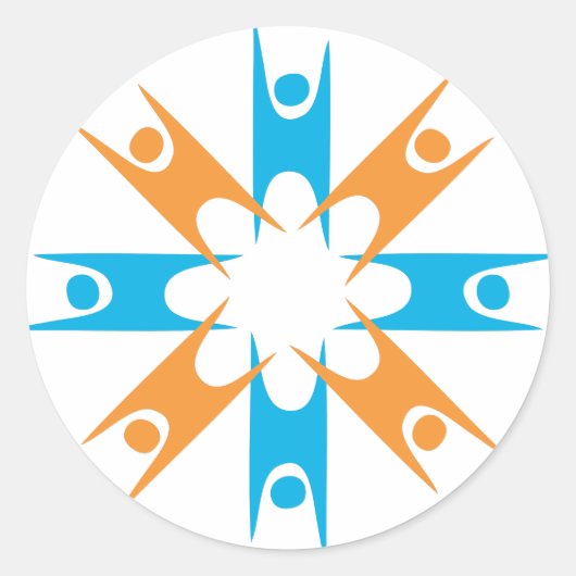 Ring van gelukkige humanisten ronde sticker (Voorkant)