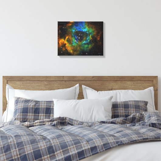 Ring van God - Rosette Nebula - Klein Canvas Print (Insitu (Slaapkamer))