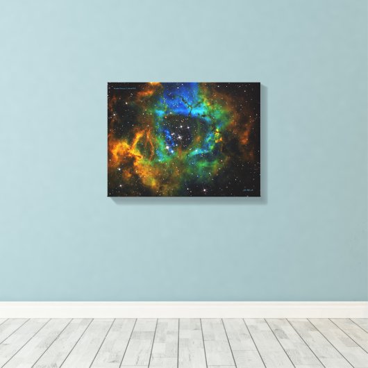 Ring van God - Rosette Nebula - Klein Canvas Print (Insitu (Houten vloer))