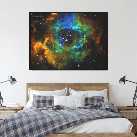 Ring van God - Rosette Nebula - onderscheiden Canv Canvas Afdruk (Insitu (Slaapkamer))