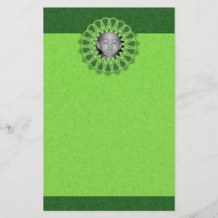 Ring van groene foto Lijst Kaleidoscope Mandala Briefpapier