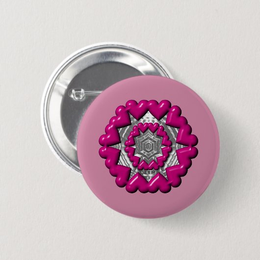 Ring van harten Valentijn Ronde Button 5,7 Cm (Voorkant /achterkant)