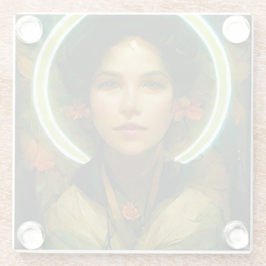 Ring van Light Fantasy Sci-fi Glazen Onderzetter (Achterkant)