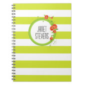 Ring van papavers gepersonaliseerde gestreepte notitieboek (Voorkant)