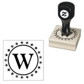 Ring van Sterren Monogram Rubberstempel (Gestempeld)