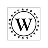 Ring van Sterren Monogram Rubberstempel (Afrduk)