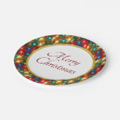 Ring van vrolijke kerstlichten papieren bordje (Gekanteld)