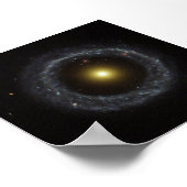 Ring van warme blauwe sterren Pinwheels rond geel Poster (Hoek)