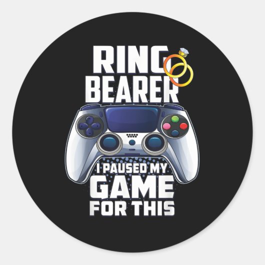 Ring Veiligheid Bruiloft Ring Drager Grooms Voorst Ronde Sticker (Voorkant)