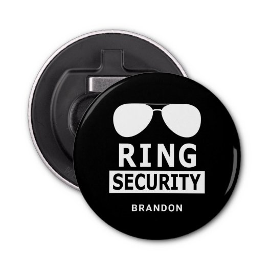 Ring Veiligheid Ring Bearer Groomsman Gift Button Flesopener (Voorkant)