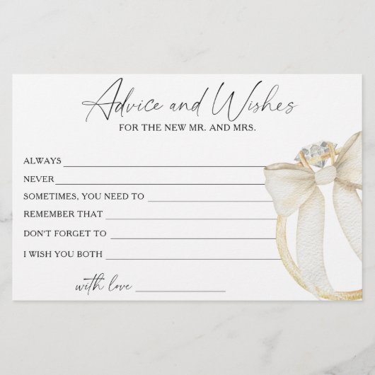 Ring Vrijgezellenfeest advies en wensen Briefpapier (Voorkant)