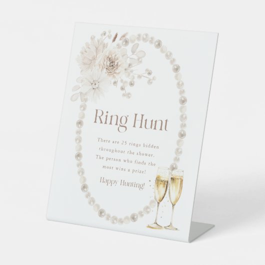 Ring Vrijgezellenfeest Teken Reclamebord Met Voetstuk (Voorkant)