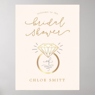 Ring Vrijgezellenfeest Welkomstbord, Chic Diamond  Poster