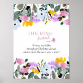 Ring zoek wildbloemen gazon bruiloftsspel poster (Voorkant)