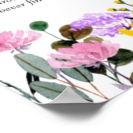 Ring zoektocht wilde bloemen gazon bruiloftsspel poster (Hoek)