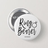 Ringbearer | Aangepaste bruiloft in Script-stijl Ronde Button 5,7 Cm (Voorkant /achterkant)
