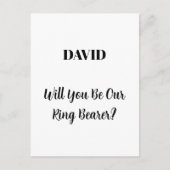 Ringbearer Aangepaste naam Eenvoudig minimaal huwe Briefkaart (Voorkant)