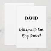 Ringbearer Aangepaste naam Eenvoudig minimaal huwe Kaart (Voorkant / Achterkant)