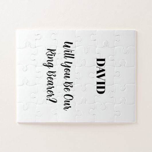 Ringbearer Aangepaste naam Eenvoudig minimaal huwe Legpuzzel (Horizontaal)