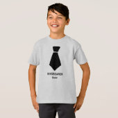 Ringbearer Aankleden Stropdas Aangepaste Naam Grij T-shirt (Voorkant volledig)