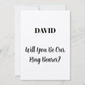 Ringbearer Custom Name Script Simple Wedding 2023 Kaart (Voorkant)