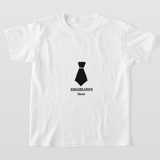 Ringbearer Dress Up Stropdas Custom Name Wedding 2 T-shirt (Laagn)
