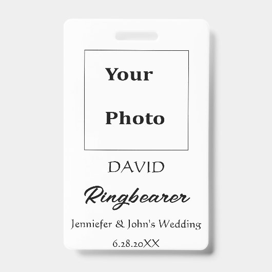 Ringbearer Eenvoudig Minimale Aangepaste naam brui Badge (Front)