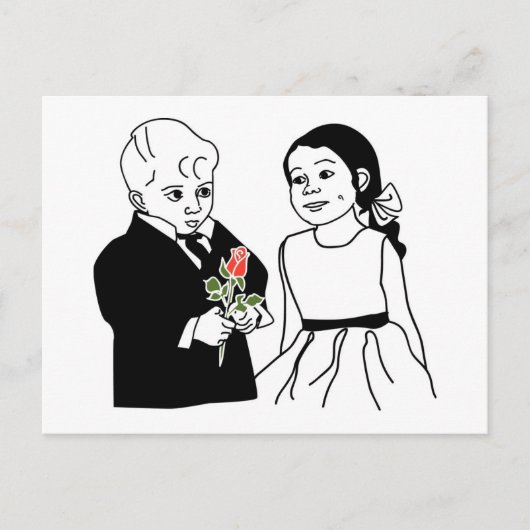 Ringbearer en Bloemenmeisje Briefkaart (Voorkant)