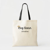 Ringbearer Script Gold Wedding Rings Boy's Name Tote Bag (Voorkant)