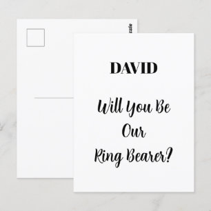 Ringbearer Wedding Simple Minimal Custom Name Briefkaart
