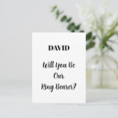 Ringbearer Wedding Simple Minimal Custom Name Briefkaart (Staand voorkant)