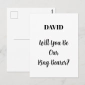 Ringbearer Wedding Simple Minimal Custom Name Briefkaart (Voorkant / Achterkant)