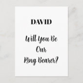 Ringbearer Wedding Simple Minimal Custom Name Briefkaart (Voorkant)
