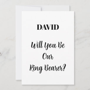 Ringbearer Wedding Simple Minimal Custom Name Kaart