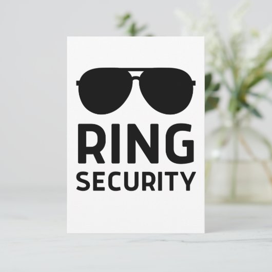 Ringbeveiliging grappige trouwringdrager jongens bedankkaart (Staand voorkant)
