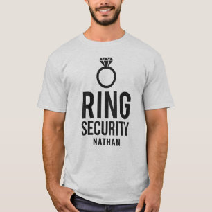 Ringbeveiliging Naam Groomsmen T-shirt