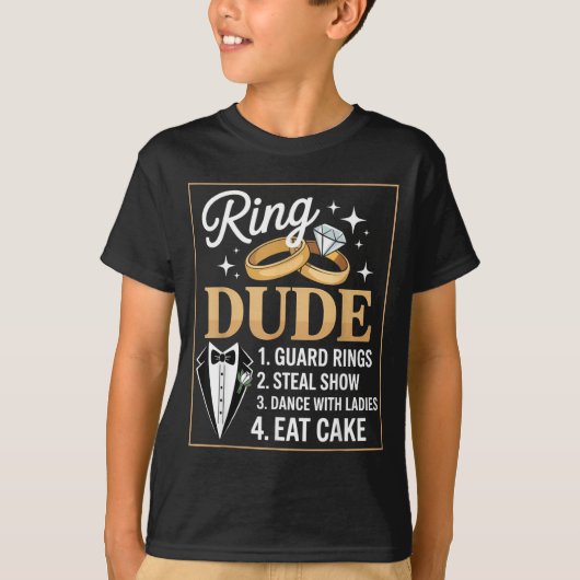 Ringbeveiliging Trouwpartij Grappige Ringdrager 7 T-shirt (Voorkant)