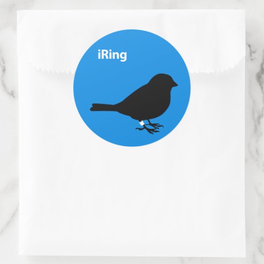 Ringblauw Ronde Sticker (Tas)