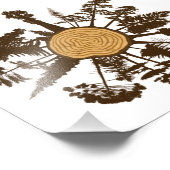 Ringbomen met boomstam met dwarsdoorsnede foto afdruk (Hoek)