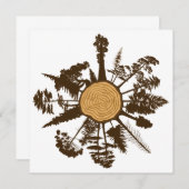 Ringbomen met boomstam met dwarsdoorsnede kaart (Voorkant / Achterkant)